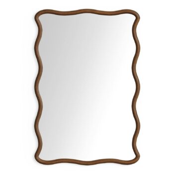 Wavy Wooden Wall Mirror